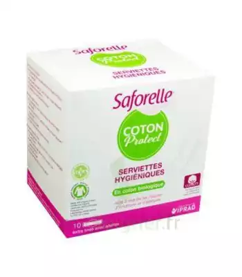 Saforelle Coton Protect Serviette Jetable Avec Ailette B/10 à Salins-les-Bains