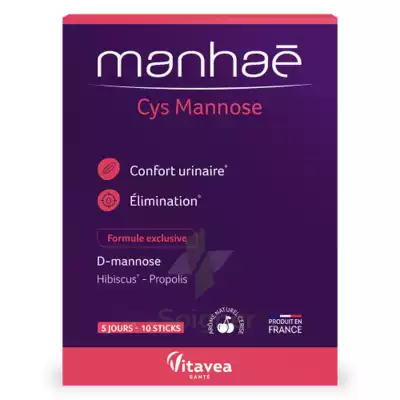 Nutrisanté Manhae Cys Mannose Poudre 10 Sticks à Salins-les-Bains